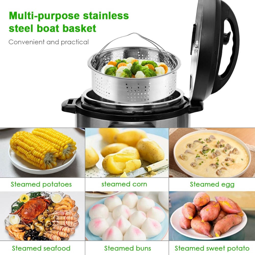 Accesorios para olla instantánea, cesta de vapor, rejilla para vaporizador de huevos, sartén para tarta de queso, Clip para platos, accesorios para olla a presión, 9 Uds.