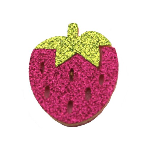 Glitter Watermelon Felt Applique for DIY,strawberry cherryFlat Back Felt Appliques Fruit baby accessories: starwberry hot pink