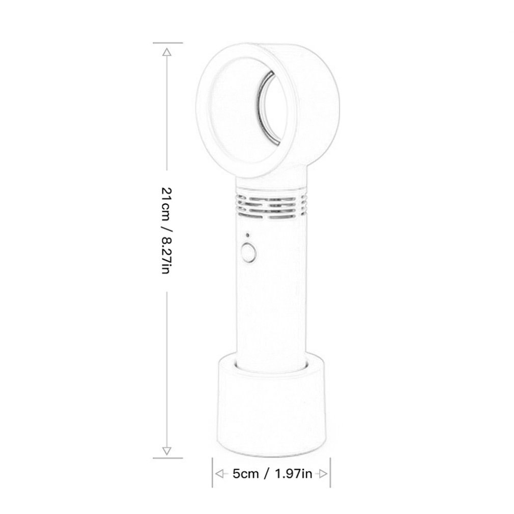 Bladloze ventilator, oplaadbare handzame mini-ventilator, handige usb-ventilator, draagbare, mouwloze mini-koeler zonder bladen, handige ventilator