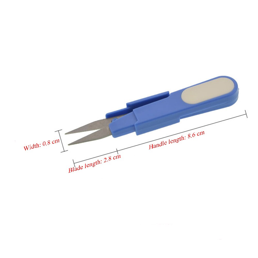 1 Stuk Willekeurige Kleur Plastic Handvat Veiligheid Cover Naaigaren Borduren Kruissteek Cutter U-vorm Schaar Diy Supplies tool: Default Title