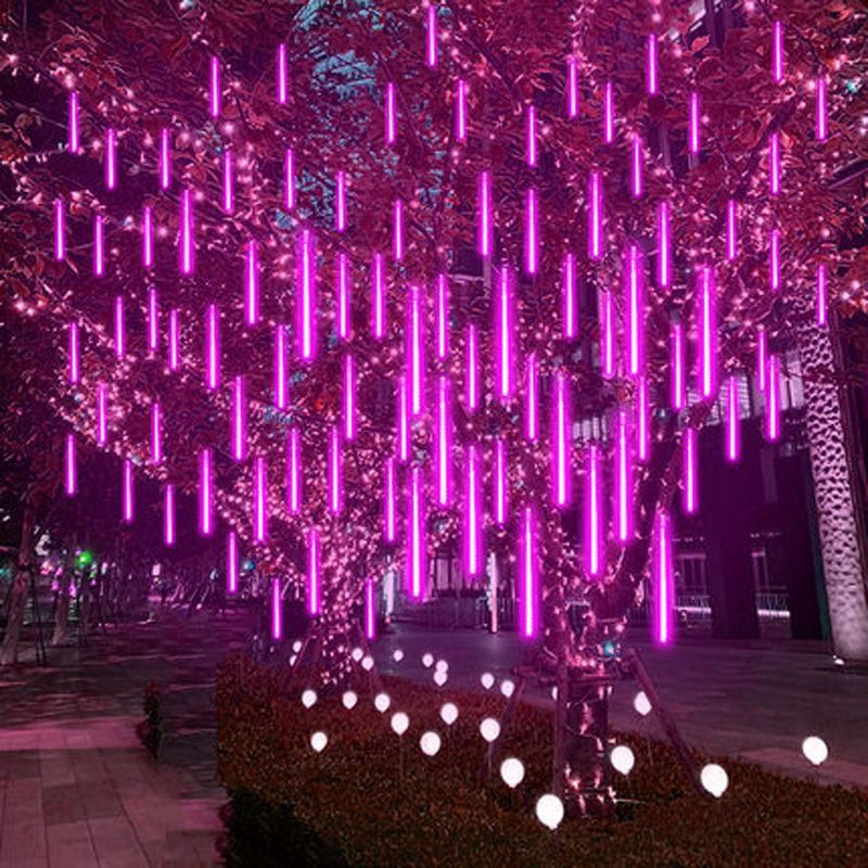30/50CM LED Meteor Shower Rain Lights Waterproof Falling Raindrop Fairy String Light for Christmas Party Patio Decor: WHITE / 300W / Eu plug