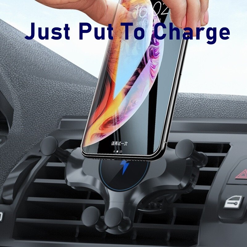 Tongdaytech 10w auto qi fast wireless charger gravity car phone holder for iphone 8 xs 11 pro samsung  s20