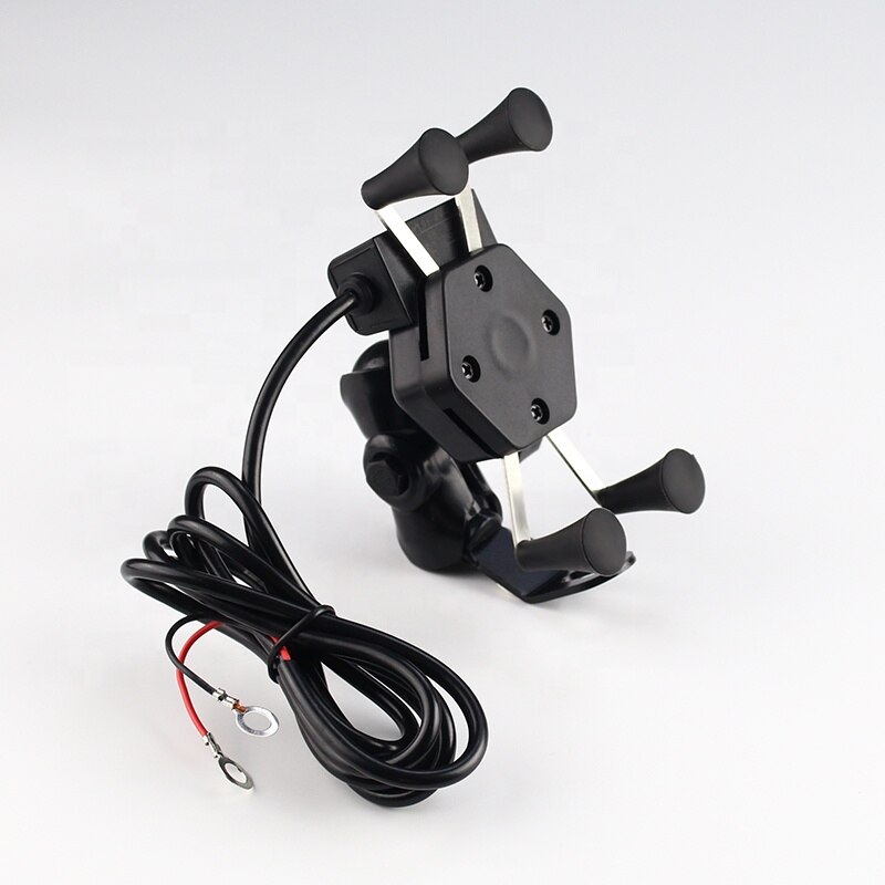 Universele motorfiets stuurhouder voor mobiele telefoon met usb-lader: Default Title