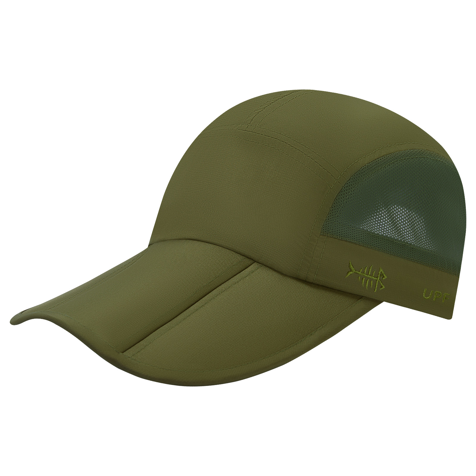 BASSDASH Gorra de béisbol de pesca plegable UPF 50+ resistente al agua al aire libre sombreros de ala portátiles para mujeres hombres senderismo ajustable: Transparente