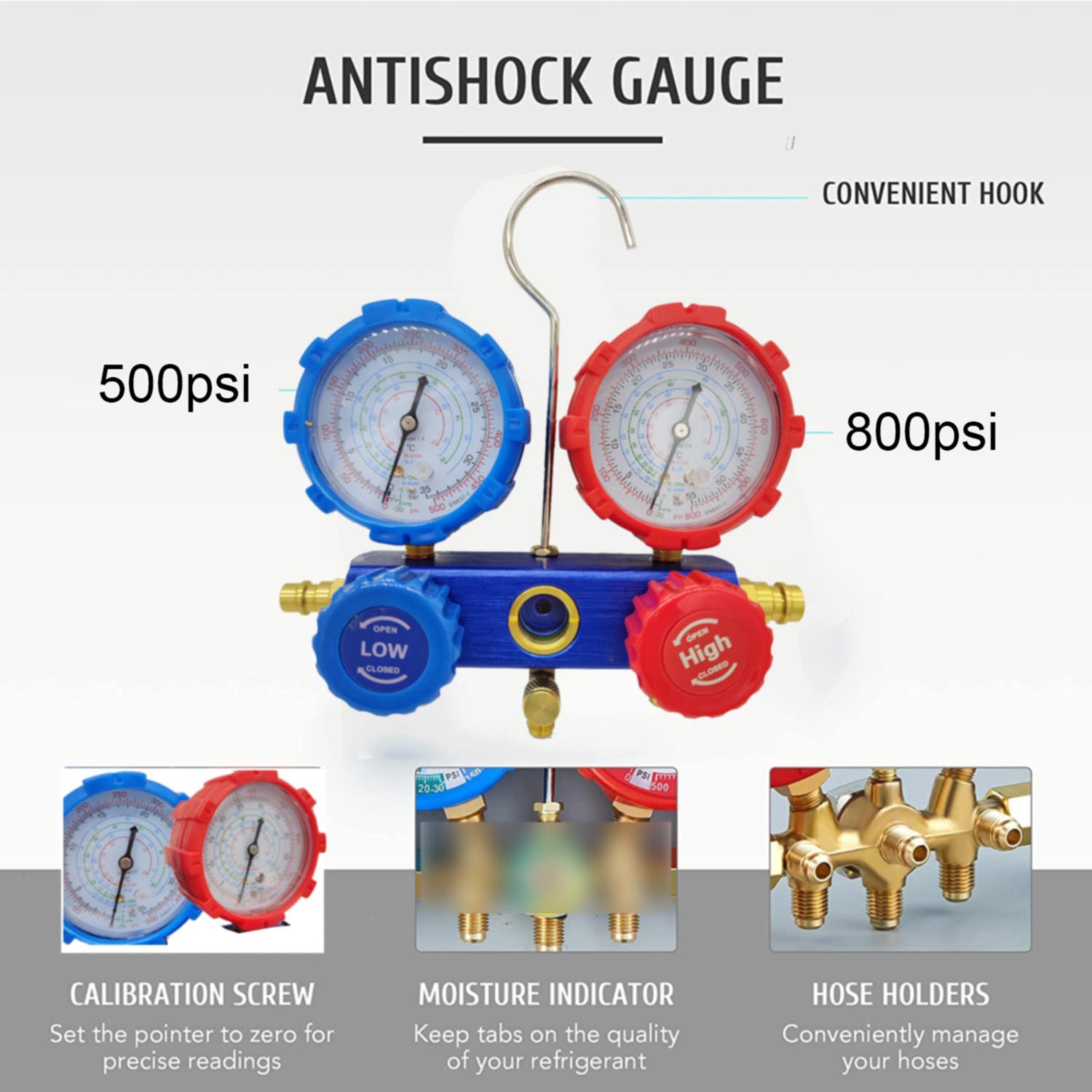 Car Tools Set Refrigeration Air Conditioning Manifold Gauge Maintenence Tools freon adding gauge forR22 R-410A R-134a R-404A