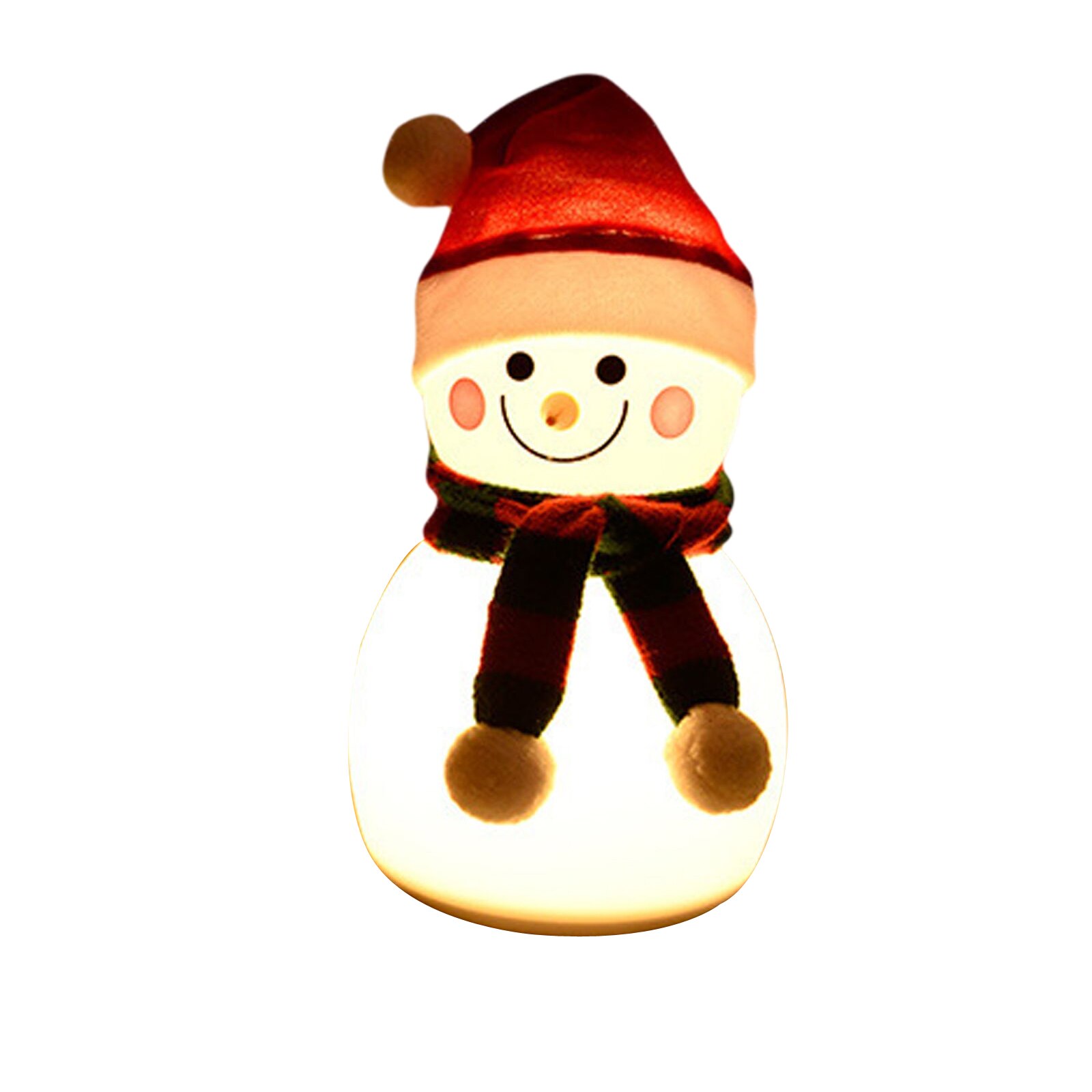 Snowman LED Night Light, USB Rechargeable Flap-Control Colorful Christmas Lamp with Music for Baby Room, Christmas Tree