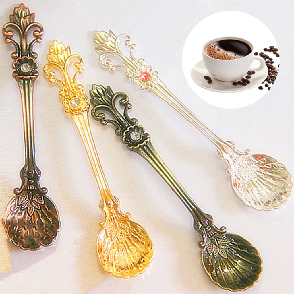 Iris retro kaffesked is dessert dessert ske arabisk stil zinklegering kaffe te blandesked køkkenudstyr bordservice