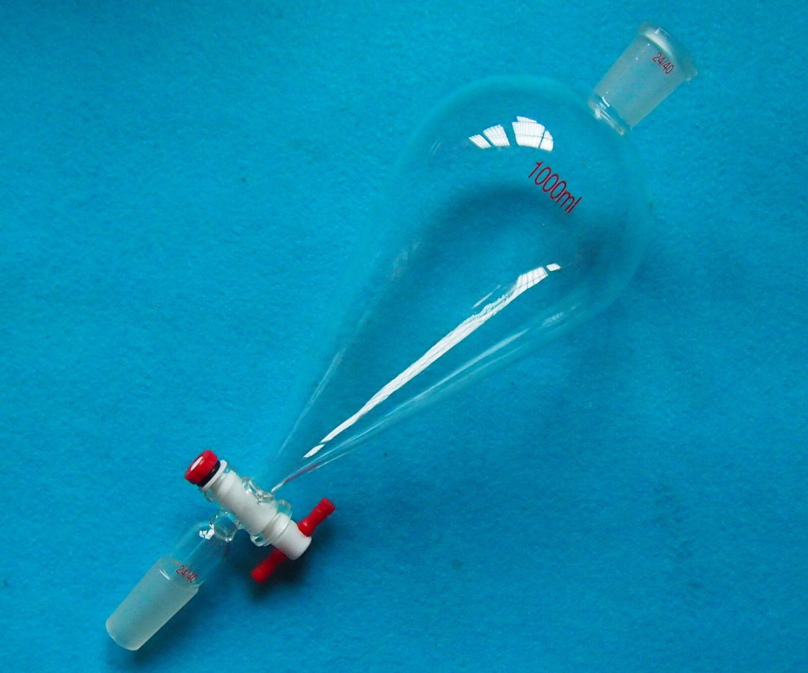 1000ml,24/40,Glass Separatory Funnel,Pear Shape,1L,PTFE Stopcock,Ground Joint