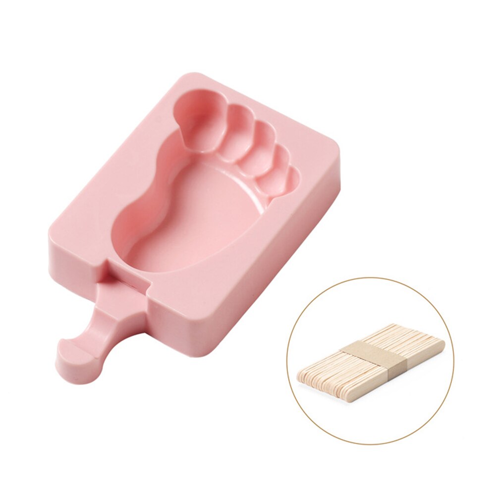 8 Shapes Silicone Ice Cream Mold Popsicle Molds DIY Homemade Dessert Freezer Fruit Juice Ice Pop Maker Mould With Sticks: Ankle