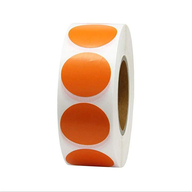500pcs per lot Round solid color stickers Self-adhesive packaging assortment mark decorative label sticker for kids scrapbooking: Orange-500pcs