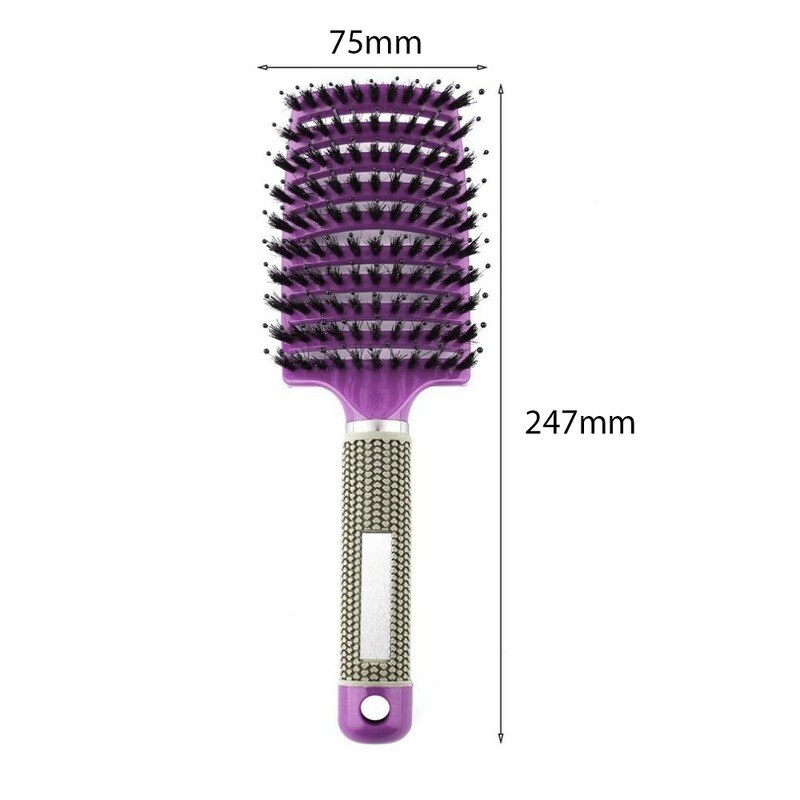 Meisjes Haar Hoofdhuid Massage Kam Haarborstel Varkenshaar Nylon Vrouwen Nat Krullend Ontwarren Haar Borstel Voor Salon Kappers Styling Tools