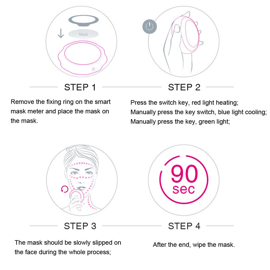 Intelligent Electronic Facial Mask Instrument And Cold Warm Vibration Massage Red Blu-ray Intelligent Vibration Beauty#g30