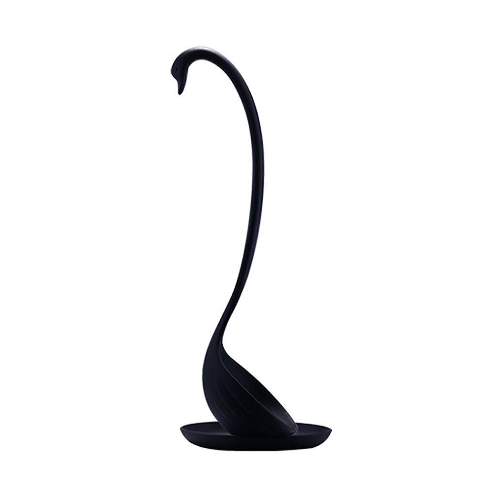 1Set Kitchen Swan Soup Spoon Long Handle Porridge Monster Spoon With Tray Kitchen Cooking Tools Tableware Cooking Accessories: 01