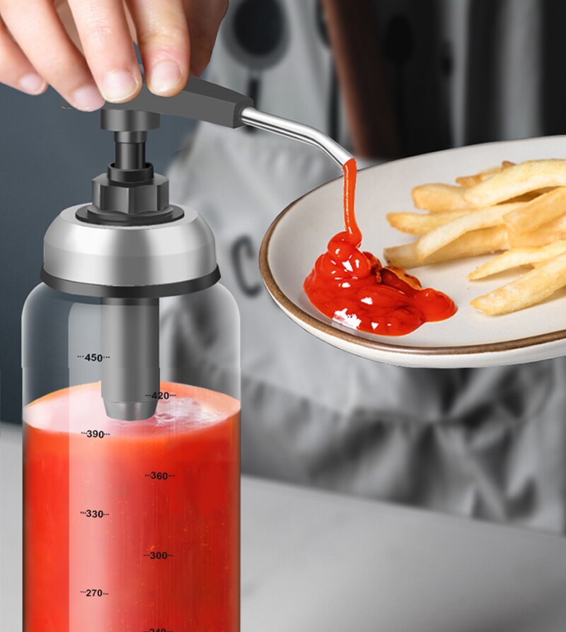 Oil Bottle Squeeze Sauce Bottle Kitchen Seasoning Dispenser Lead-free Glass Sealed Storage Bottles For Oyster Sauce Ketchup