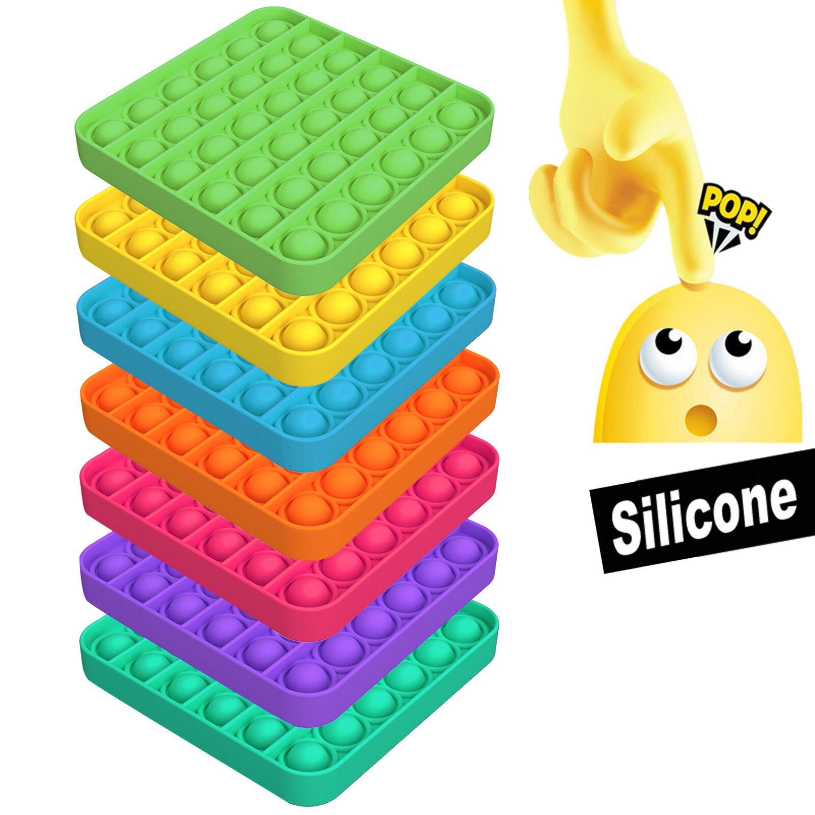 drücken blasiert Sensorischen PopIt Spielzeug Kasten Squishy Stressabbau Spielzeug Erwachsene Art Lustige Popit Reliver Poppit игрушки для детей brinqued