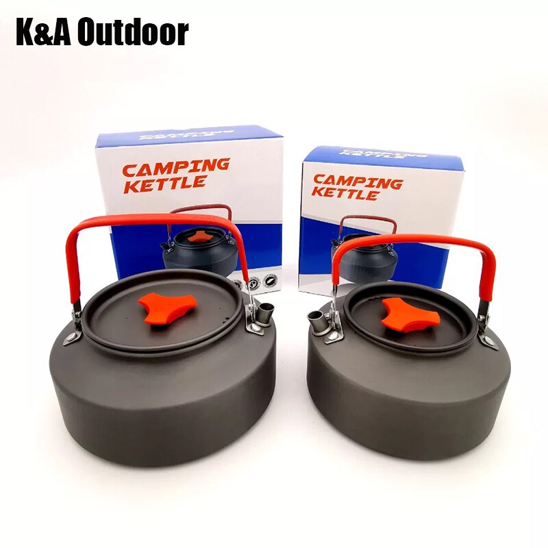 K & EIN draussen 1,6 LCoffee Teekanne Camping Wasserkocher Wandern Picknick BBQ Wasserkocher Wasser Topf Aluminium Bequem zu bedienen