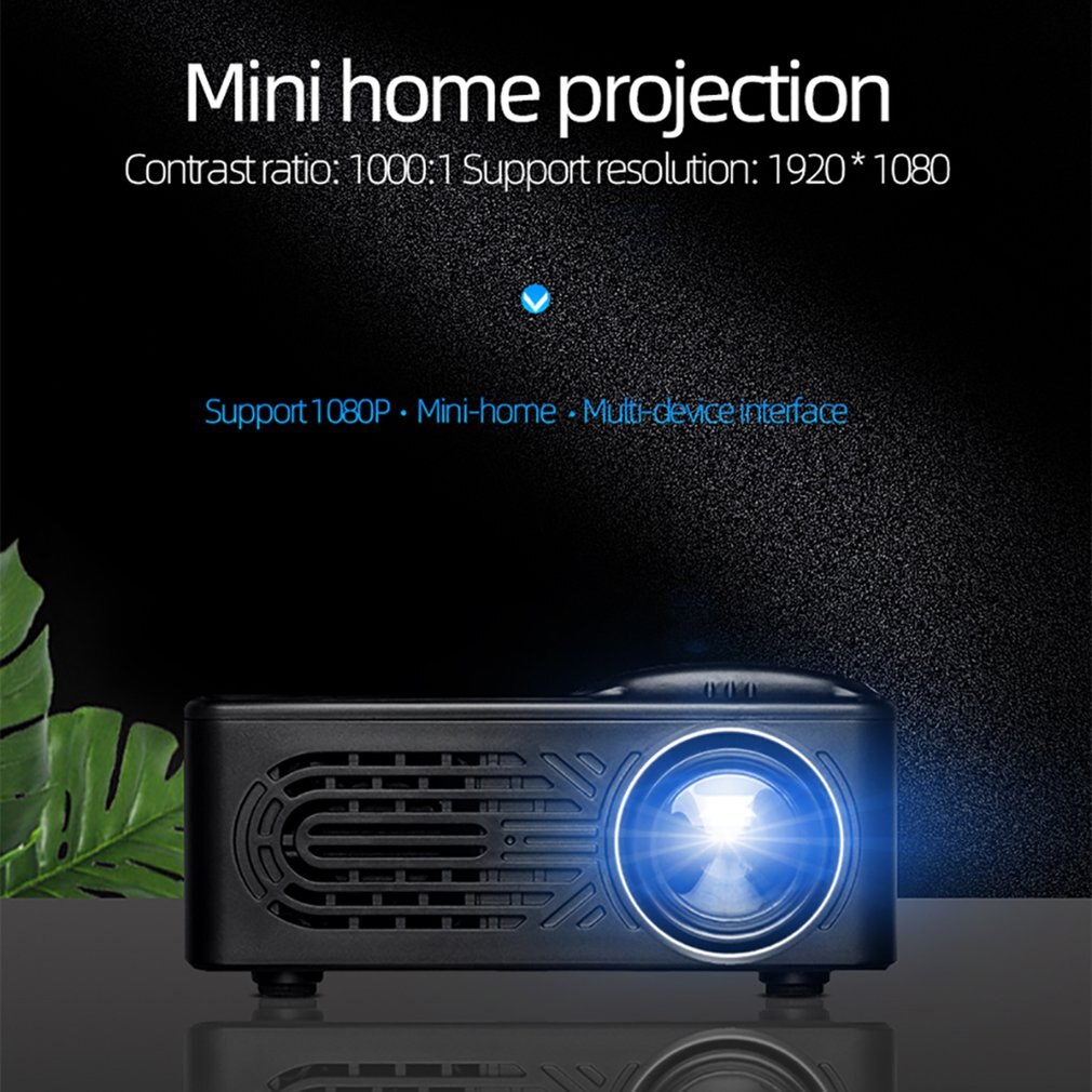 Date 814 maison Mini projecteur Mini Portable divertissement à domicile projecteur Compact sortie d'air 1080P Home cinéma