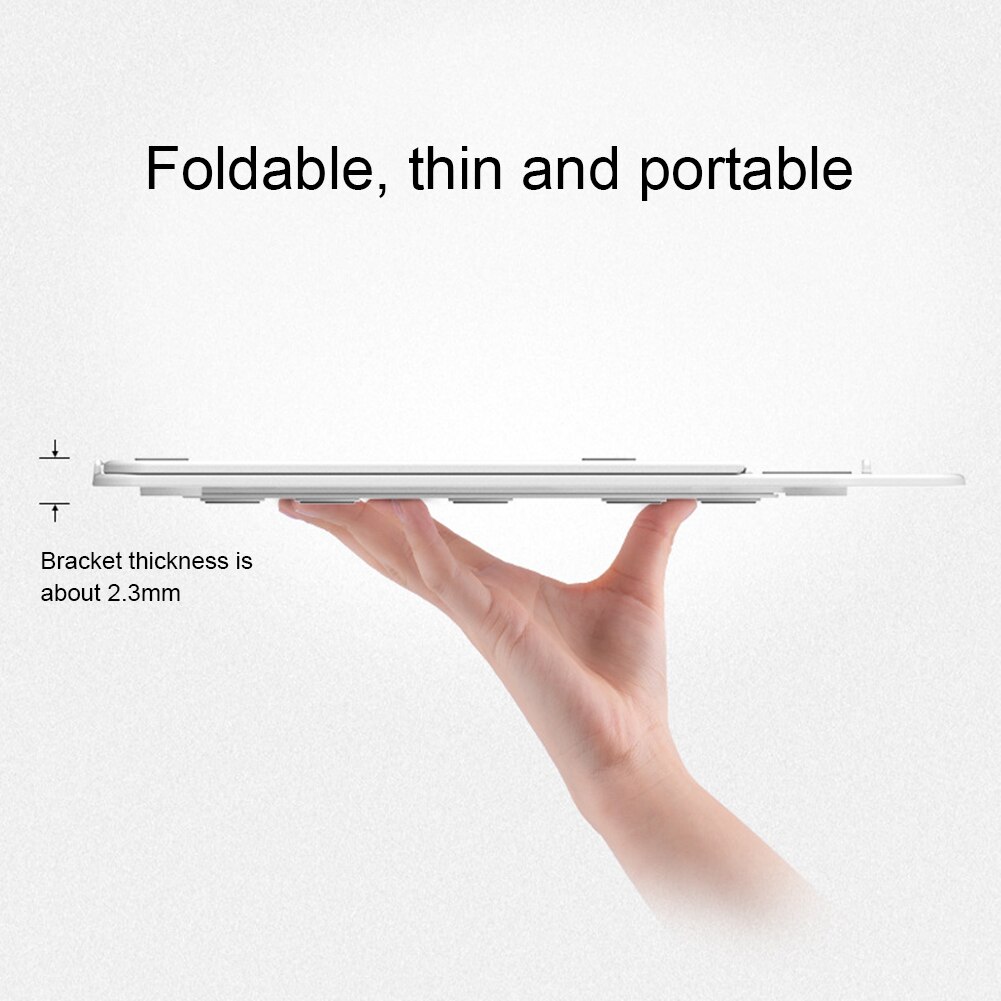 7 gir høydejustering sammenleggbar bærbar pc-holder med glidende kjølebrakett med mobiltelefonholder til macbook pro stativ