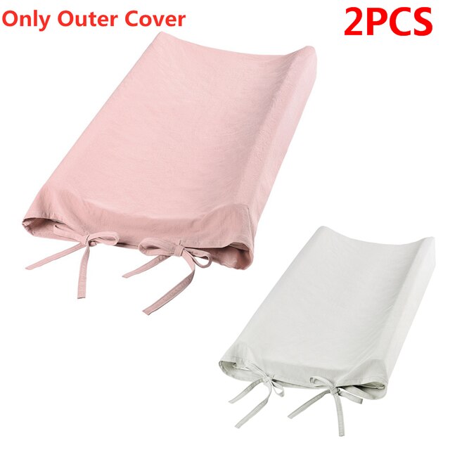 2PCS Baby Changing Table Pad Cover Breathable Infant Changing Board Mat Cover Baby Nursery Supplies For Baby Bebes Diapers Pad: Gray Pink
