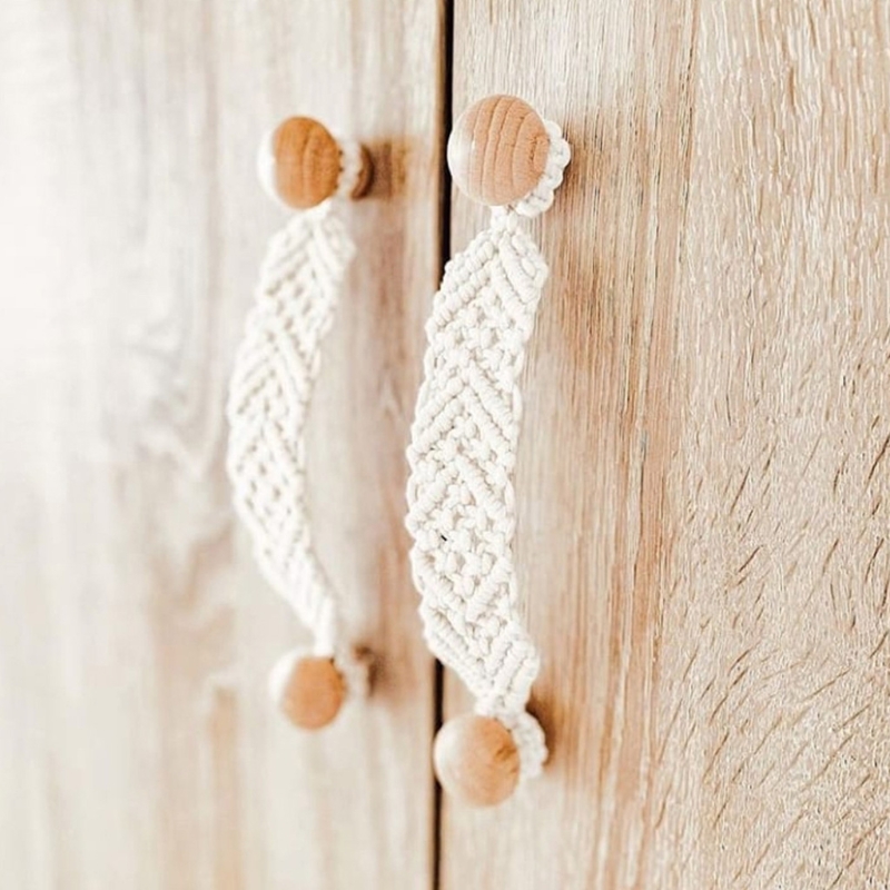 Rustic Style Door Wardrobe Handle Beech Wood Drawer Handle Furniture Pulls Knobs Unique Handmade Adjustable Spacing