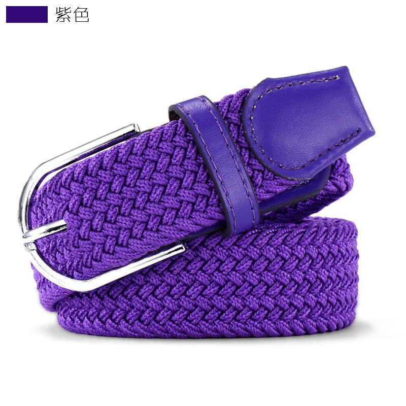 Russland uformelt tøye ut vevd belte unisex lerret elastiske belter til kvinner jeans elastique modelleringsbelte  f142: Lilla