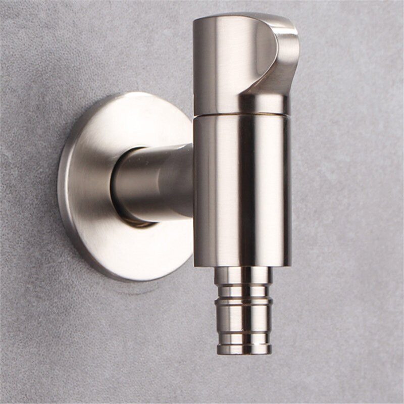Washing Machine Faucet Stainless steel Sink Toilet Tap Wall Mounted Single Cold Faucet Bibcocks Faucet Nickel Outdoor Faucet