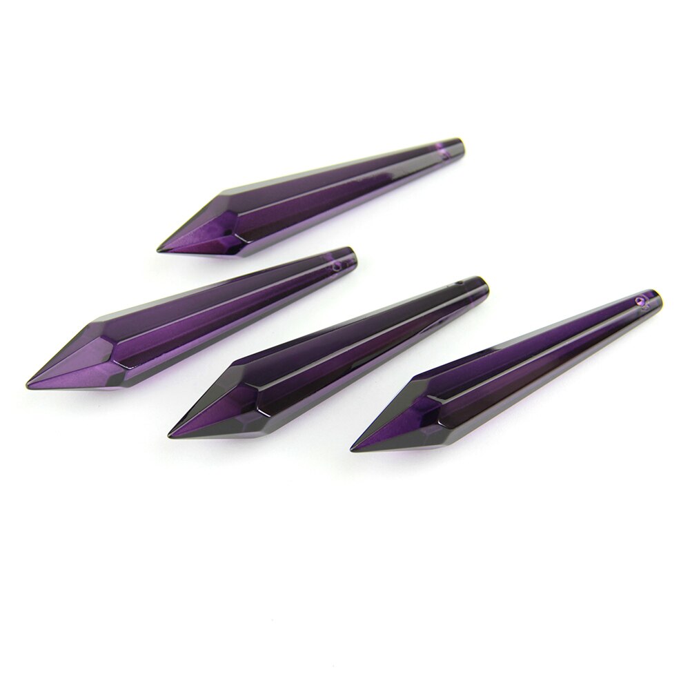 Attrape-soleil prisme en cristal violet foncé, 38mm/63mm/76mm, pour lustre en verre, pendentif en forme de goutte en U pour mariage