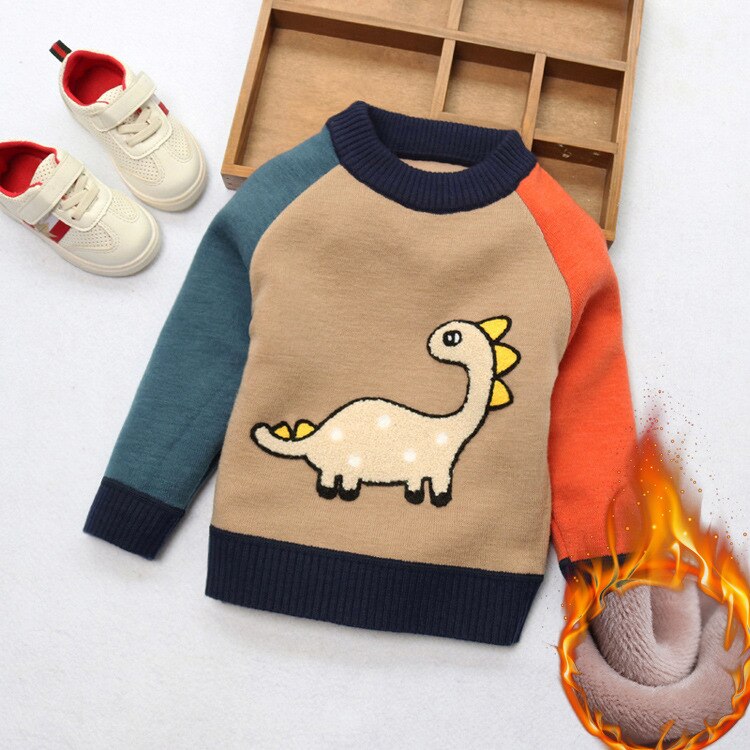 Jongenstrui winter baby jongen fleece trui kinderen katoen cartoon dikke trui kinderen kersttrui jongens gebreide tops