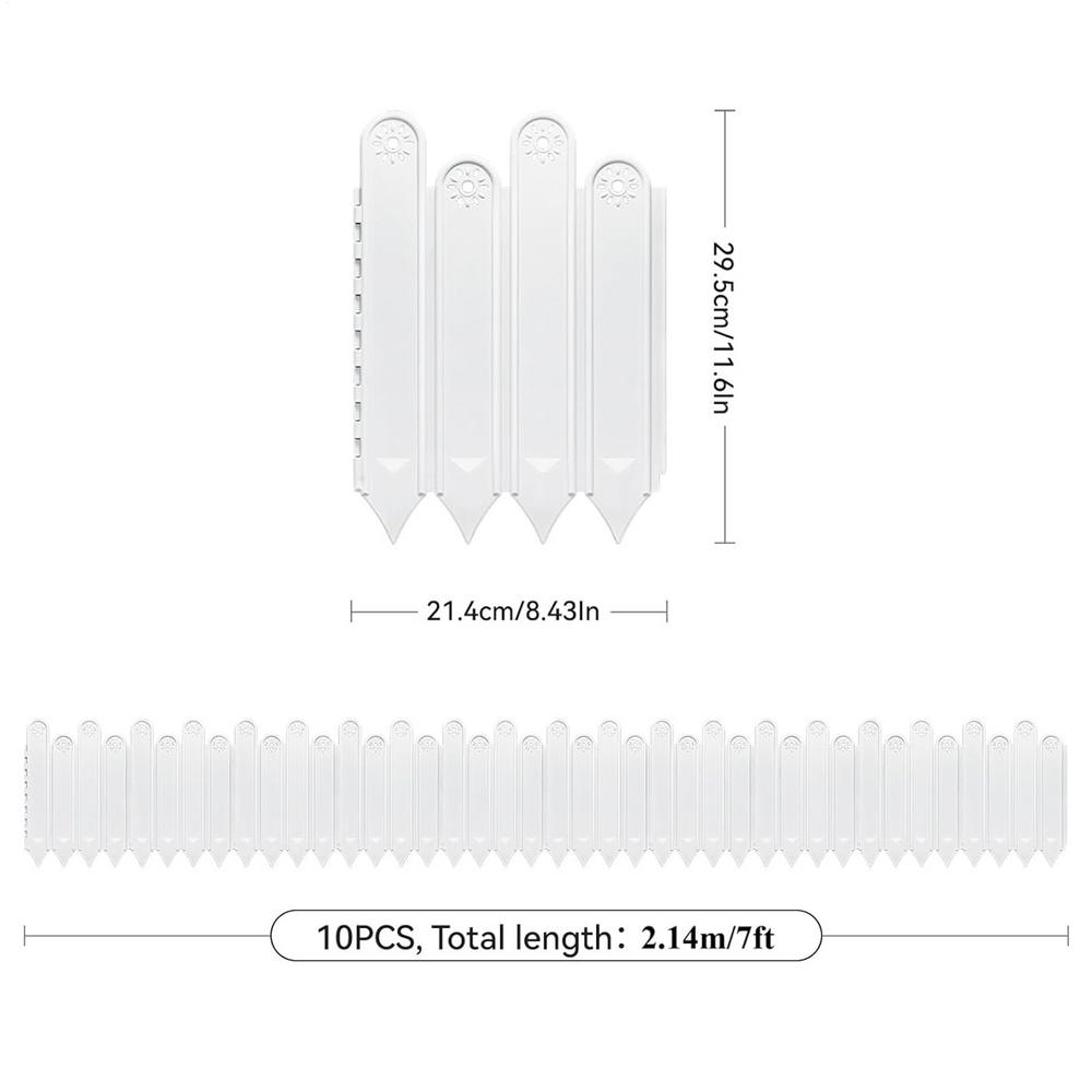 Bordure de jardin, paquet de 10 outils d'aménagement paysager, barrière animale, garniture décorative de clôture de jardin pour cour et pelouse: WHITE