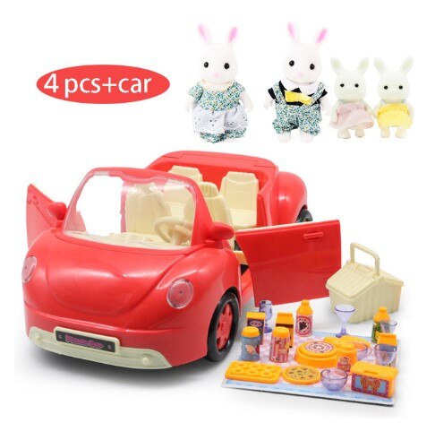 Simulazione per bambini famiglia di animali della foresta 1:12 mobili per case delle bambole figura carina coniglio in miniatura bambine giocattoli regali: 7