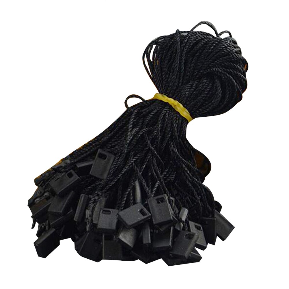 1000 Stks/pak Zwart Wit Kleding Hang Tag String Hang Tag String Koord Voor Kledingstuk Rijgen Prijs Hangtag Seal tag: Black