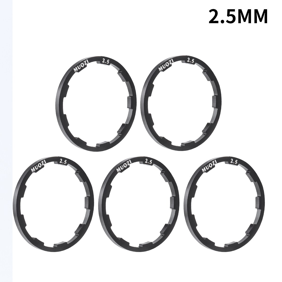 Mountain Bike Flywheel Washer Multi-Specification Cassette Flywheel Road Bike Gasket Hub Tower Base Ring Fitting: Black-2.5mm