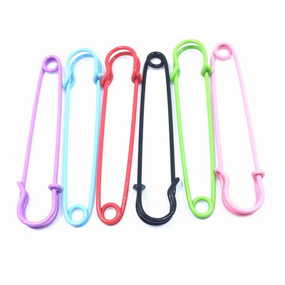 6 stuks Extra Grote Pin Staal Veiligheidsspeld voor Vest Cape/Dekens/Rokken/Kilts/Ambachten (willekeurige kleur)