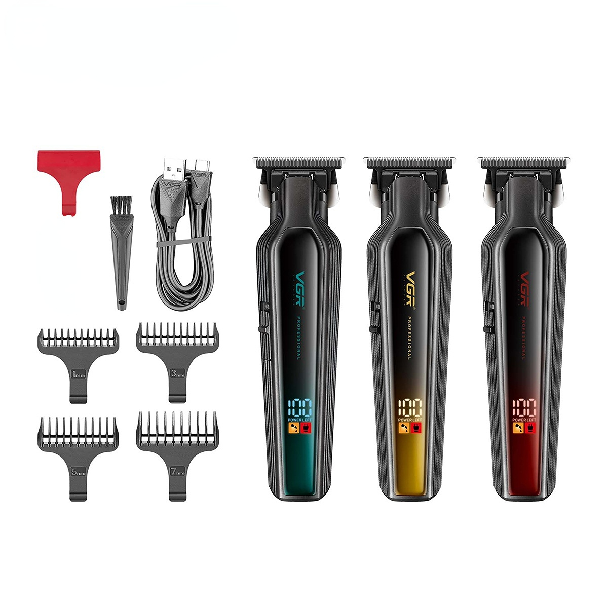 VGR Cortadora maquina de cortar cabello de pelo Cortadora Recargable Máquina cortadora de pelo de corte de pelo maquina cortar pelo Sin cable Barbero Pantalla digital Cortadora de pelo para hombres V-930