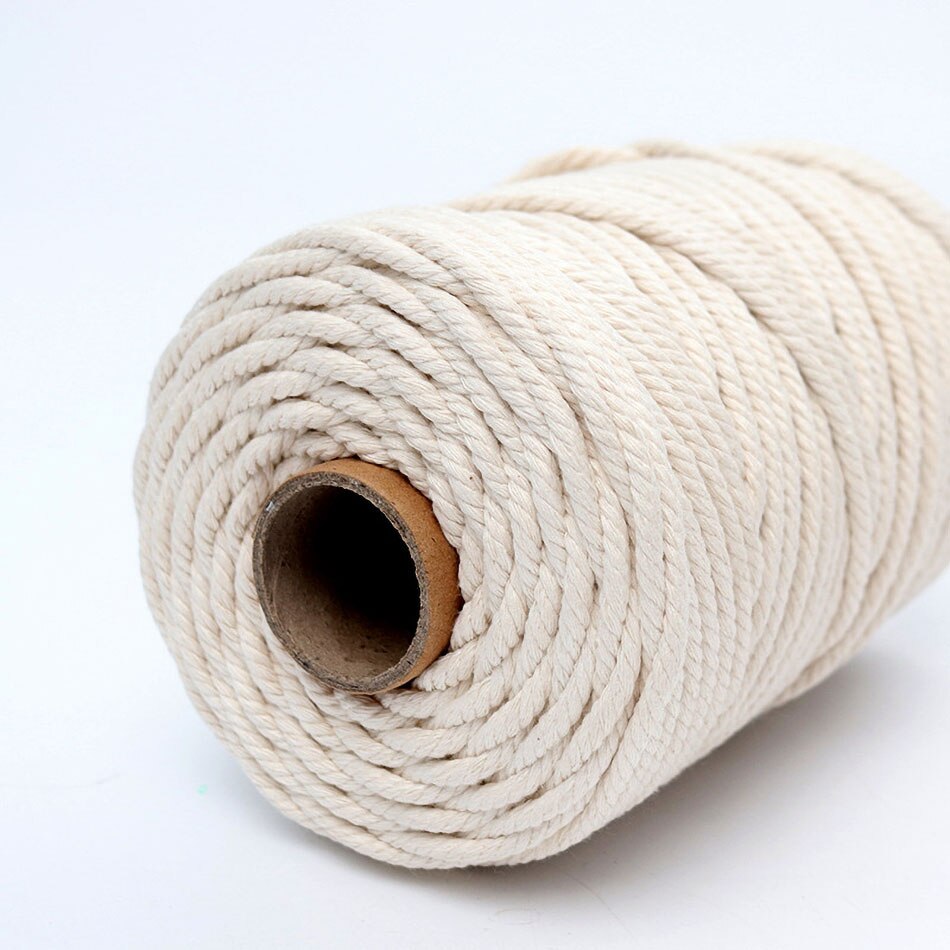Corde En Coton Beige - 20 Mm X 4 M - Pour Macramé, Décoration, Bricolage, Jardinage, Emballage Cadeau