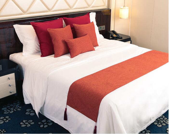 1pc 6 farver polyester/bomuld sengeløber sengetæpper luksuriøs seng flag dekorativ sengetæppe hjemme hotel brug begge ansigter til rådighed: 4 ju se / Konge 45 x 240cm
