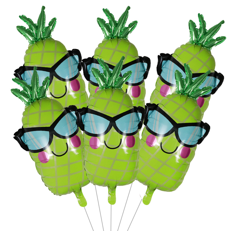 6 uds globos de frutas fresa aguacate papel de aluminio globo de helio sandía naranja Cactus Ballon decoración de temática para niños: Gris oscuro
