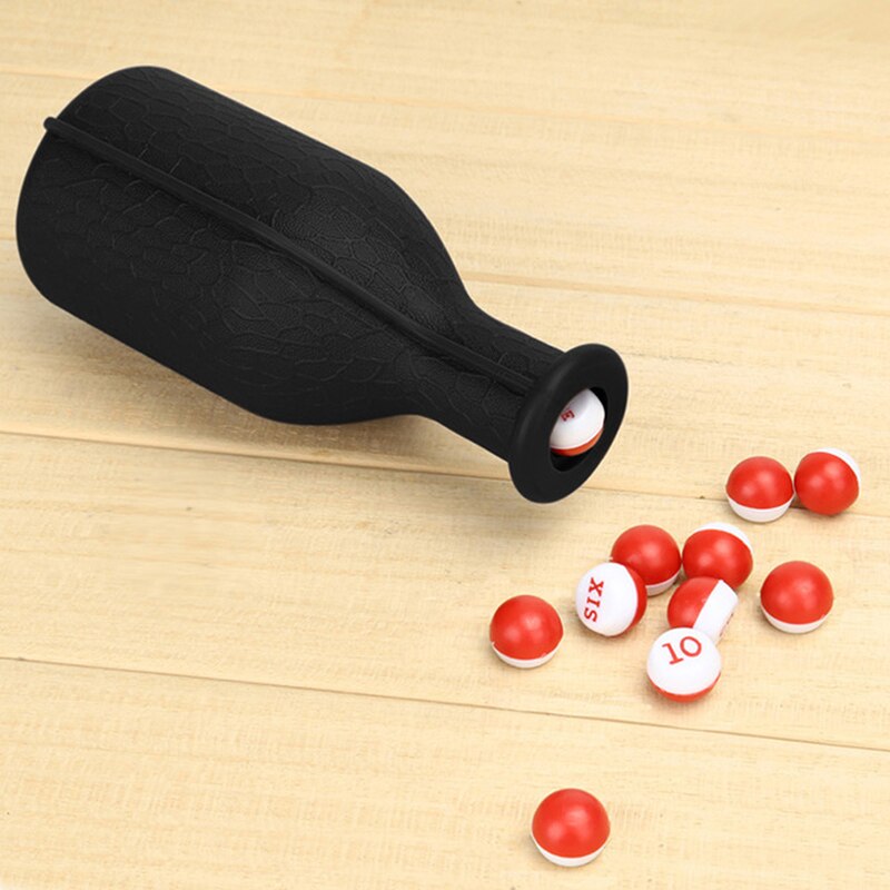 1 Set Billiard Game Kelly Pool Shaker Bottle With Standard Set Of 16 Numbered Tally Balls Peas Billiard Accessories: black