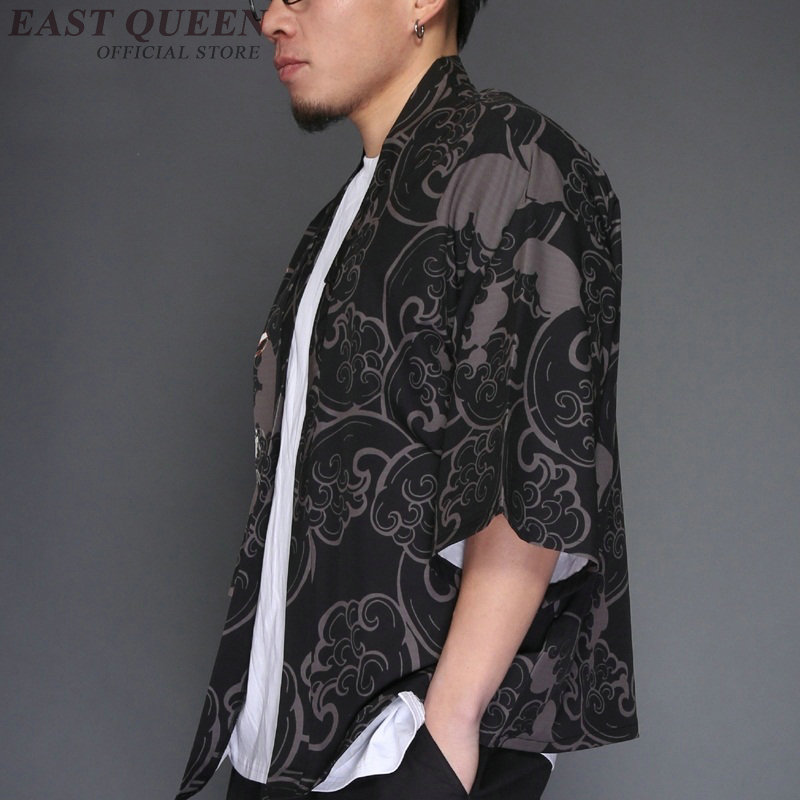 Kimono japonés para hombre, ropa tradicional china yukata, cárdigan FF817