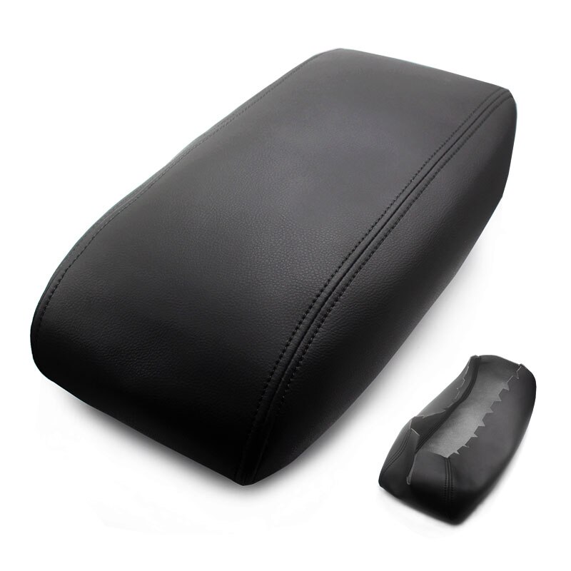 Car Interior Center Armrest Console Box Cover Microfiber Leather Sticker Trim For Jeep Grand Cherokee -: Black sticky type