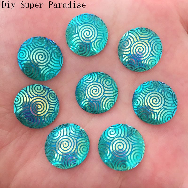 DIY 20pcs 16mm AB Resin Round FlatBack Scrapbook Accessories Wedding Scrapbook Craft K43: K437