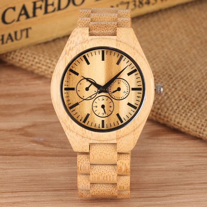 Montre en bois Ultra-léger Couple montres hommes horloge mâle plein bambou bois Bracelet Quartz Souvenir pour homme femmes luxe reloj