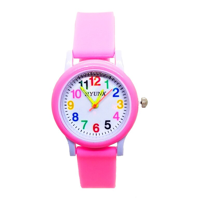 Mange farver børneure ensfarvet rem sport digitale ure til drenge piger ur timer: Lyserød