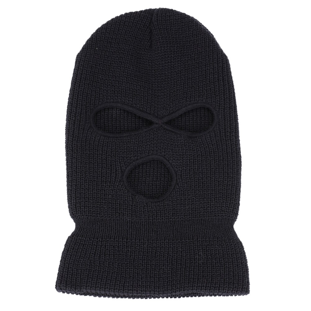 Newly 3 Holes Ski Mask Hat Full Face Mask Knit Cap Shield Bean Hat Winter Warm Hat