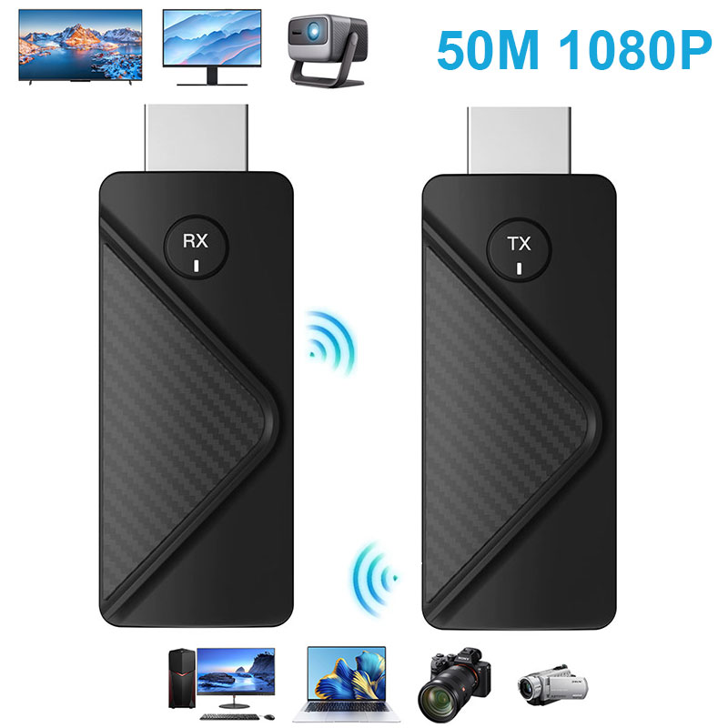 50M Draadloze HDMI Video Zender Ontvanger Kits HDMI Extender Adapter TV Stick Dongle 1080P voor Projector Monitor PC laptops