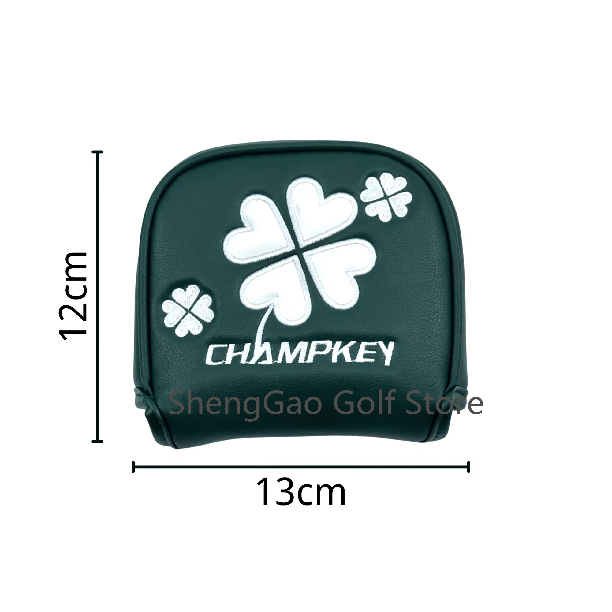 1Pc Lucky Clover Patroon Putter Cover Pu Lederen Grote Mallet Golf Head Cover Magnetische Sluiting Golf Head Cover
