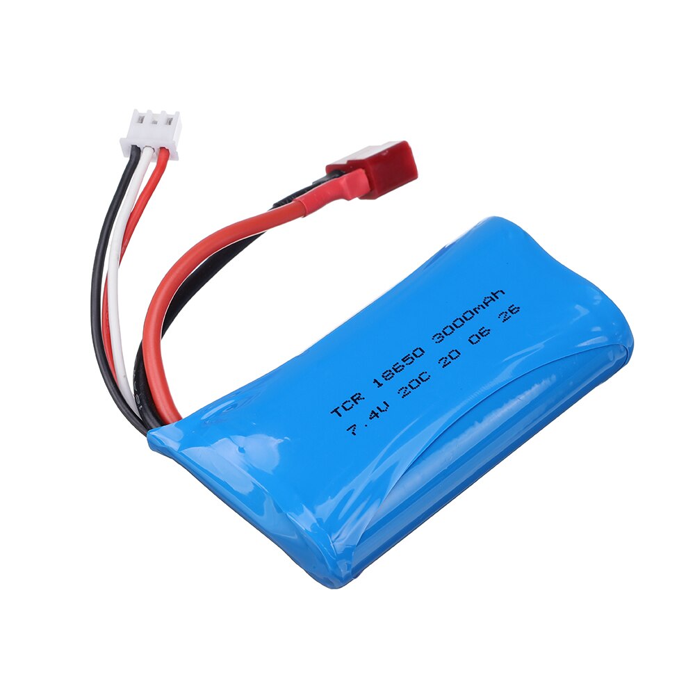 Batería lipo de 7,4 V, 3000mah, 18650, 2S T, enchufe para Q46 Wltoys 10428 /12428/12423 RC, accesorios de repuesto para coche, batería de alta capacidad de 7,4 V
