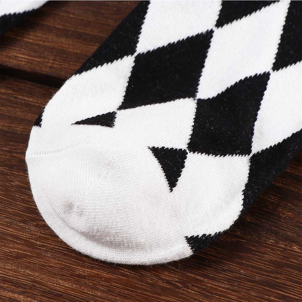 Girl JK Knee High Socks Stockings College Rhombus Plaid Knee Socks Women Keep Warm Female Sock Ladies Long Socks