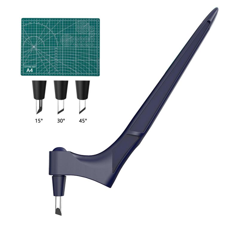 360° Rotary Cutter Handmade Craft Cutting Tools Blade Paper Sculpture Engraving Board Metal DIY Cutting Blades Utility Knife: Blue and board