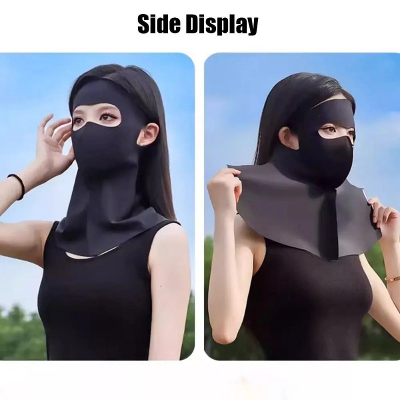 Masque de Protection solaire en soie glacée, UPF50 +, écharpe complète Anti-UV, Anti-poussière, Protection du cou, pare-soleil, masque facial pour cyclisme